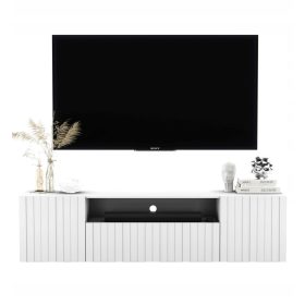    Suport TV montat pe perete, comodă Glamour White MAT, 150 cm