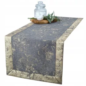   Runner de masă Invitta gri închis cu fir auriu 40 × 240 cm