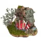  Foc de tabără lângă perete - 12x10cm, pentru figurine 10-12cm
