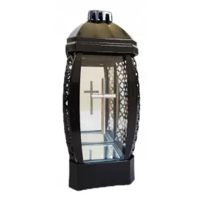 Lampion Negru cu Cruce Argintie - Design Capelă