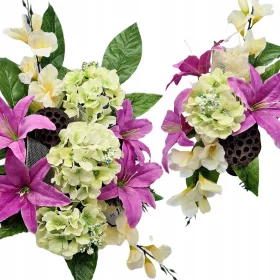   Compoziție Florală Decorativă pentru Mormânt cu Vază și Buchet - Model 06WS