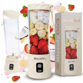    BlendyGo blender cu pahare Mixer pentru smoothie mini blender cu pahare 3 250 W bej/maro