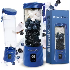    BlendyGo blender cu pahare Mixer pentru smoothie mini blender cu pahare 3 250 W albastru