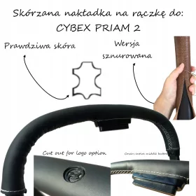   Husa din piele siret pentru manerul caruciorului Cybex Priam 2, piele naturala