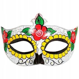    Mască de ochi (venețiană) Guirca Mască de plastic cu schelet alb