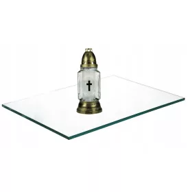   Bază de Sticlă Temperată Transparentă 60x40 pentru Lumânare + 4 Tampoane Antiderapante