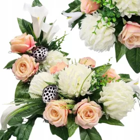   Compoziție Florală Decorativă pentru Mormânt și Buchet pentru Vază - Model 12WS