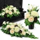 Buchet artificial de mormânt Skamvit cu flori, aproximativ 70–80 cm