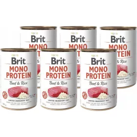    BRIT MONO Hrana umeda pentru caini Carne de vita Orez 6x400g