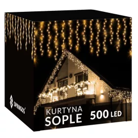  Perdea luminoasă Springos țurțuri 301 - 500 de lumini