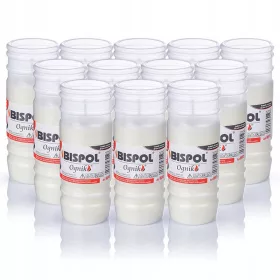   Set de 12 Lumânări Cimitir BISPOL Ognik WP6 cu Ardere de 6 Zile