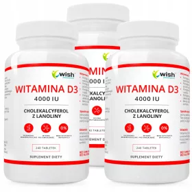   Vitamina D3 4000 IU, 720 Tablete - WISH PHARMACEUTICAL - Îmbunătățește Imunitatea Și Starea De Spirit