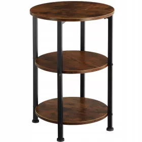   Masa TecTake Colchester, rotunda, 40 x 40 x 61 cm, nuante de maro