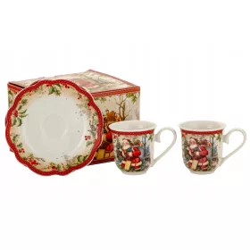  Set 2+2 cesti de Craciun 90 ml Craciun Mos Craciun