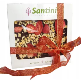  Santini ciocolata neagra cu capsuni si piersici 80 g