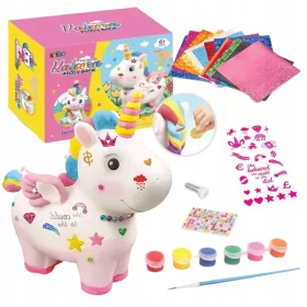    UNICORN Pușculiță pentru pictură vopsele autocolante pensule CADOU DIAMANTE