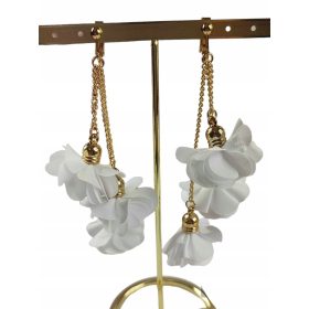    Clipsuri agățate lungi de aur agățate flori de mătase c79