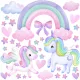  AUTOCOLANTE MARI PENTRU FETE UNICORNI 2 CULORI