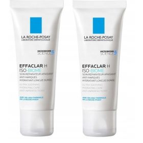   Crema Hidratantă și Calmantă La Roche-Posay Effaclar H Iso-Biome, 2x40ml, Pentru Ten Sensibil și Acneic