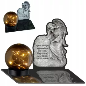   Lampion Solar LED pentru Morminte, cu Statueta - Elegant și Durabil