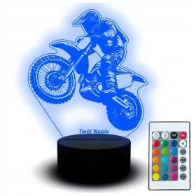    LED Night Light Statueta RGB Gravura 3D Motocross Cross Motocicleta Enduro