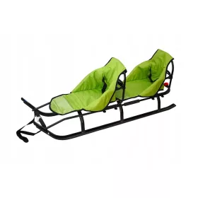    Sania duo dubla tandem, mare, cu spatar pentru copii, curele PL solide, usoare