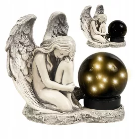   Figurină de Înger Decorativă cu Lampă Solară pentru Grădină sau Mormânt