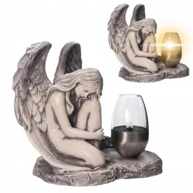   Statuetă Înger Decorativ cu Lampă Solară pentru Grădină și Mormânt