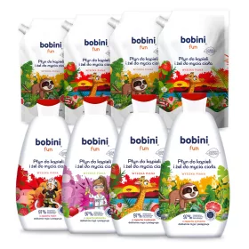    BOBINI FUN Lichid de baie pentru copii 500ml + Refill lichid 500ml 4+4
