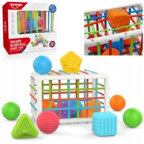    CUBURI MARI FLEXIBILE SORTOR SENSORIAL DE PUZZLE 12 BLOCURI MONTESSORI