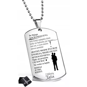  COLIER PENTRU FIUL, MEMORIRE, ETICHETA DE CAINE GRAVATA