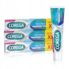    3x Cremă Super Strong pentru proteze dentare Gently Mint Corega 70g