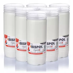   Set de 6 lumânări BISPOL Ognik WP6 cu durată de ardere de 6 zile