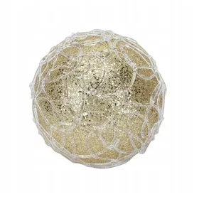    MINGE DE CRACIUN LED DECORATIVA LUMINANT PENTRU MASA, MINGE MARE 20.5CM AUR