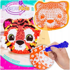    SET Creativ pentru Copii Tigru MASCOTA JUCĂRIE DE PLUȘ Pernă Broderie DIY