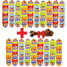  19x1KG Hrana pentru caini PAPITO baton 83% carne + GRATUIT