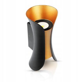    Aplica de gradina Interlook, neagra, nuante de galben si auriu, sursa LED integrata de 10 W