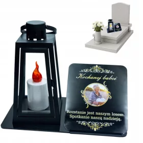 Lumânare LED Memorială cu Foto Statuetă pentru Mormânt