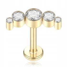  Cercel LABRET HELIX ZIRCONIA AUR OPAL TITANIUM 1.2/6