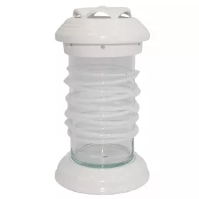   Lumânare Ceramică LC11 cu Finisaj Lucios Alb și Sticlă de Înaltă Calitate, Înălțime 28 cm