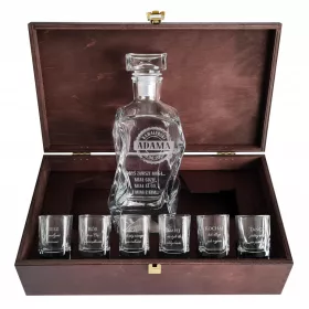    SET carafa + 6 pahare - GRAVURA cadou ziua de nastere sau pensionare