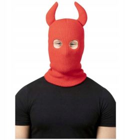  Mască de față Smiffys, țesătură portocalie și roșie