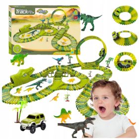    MEGA PISTA DE CURSE XXXL DINOSAUR DINO PARK FIGURINES TREX AUTO LOOP 260 ELEMENTE.
