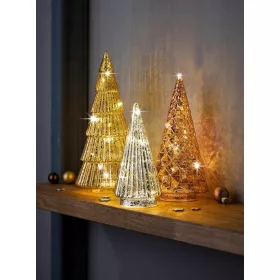  SET 3 BRADURI DE CRACIUN DECORATIE LED ORNAMENT DE STICLA
