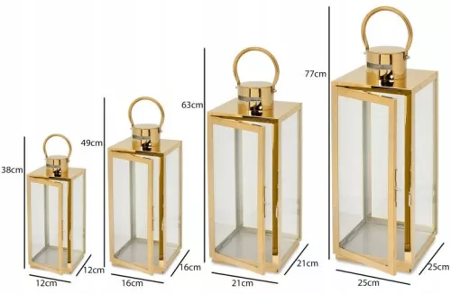 Set patru felinare din aur Sevico F43+F87 38-77 cm