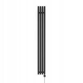    RADIATOR ELECTRIC DE BAIE, NEGRU MAT 180X20,5 CM SUPPORT OLTENS (E)