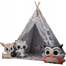    TIPI FOREST CUB TEEPEE CORT +3 ANIMALE + STABILIZATOR COPII COPII