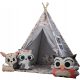  TIPI FOREST CUB TEEPEE CORT +3 ANIMALE + STABILIZATOR COPII COPII