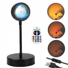    LAMPĂ LED SUNSET LAMP SUNSET RGB 16 PROIECTIE IMITĂ UN Apus DE SOARE