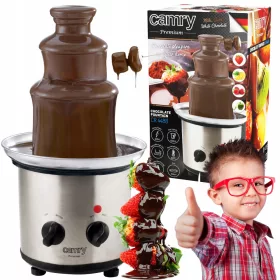    Fântână de ciocolată Camry 3 etaje pentru fondue Turnul de ciocolată argintiu/gri 320 W